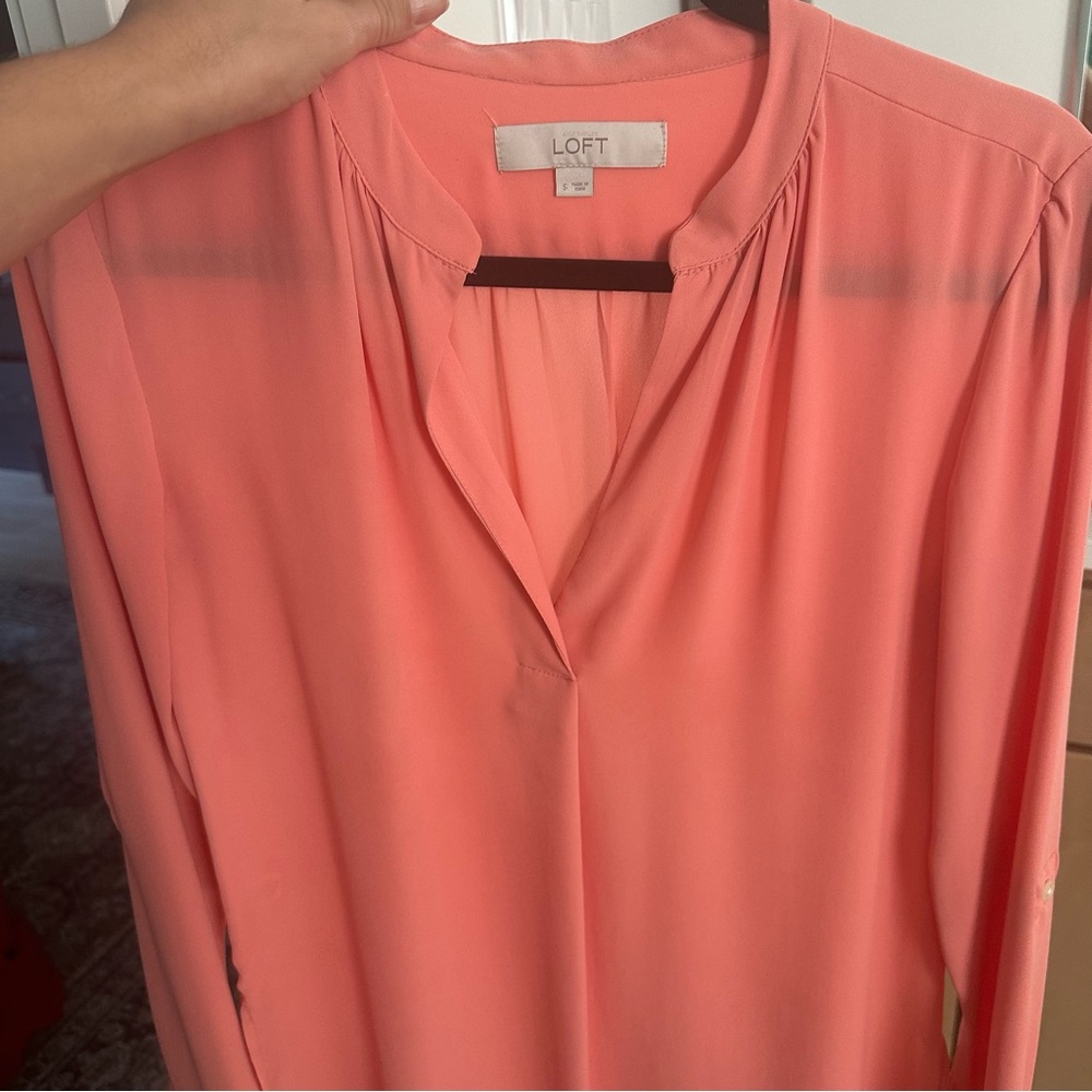 LOFT Women's Coral Long Sleeve Blouse - Picture 5 of 6